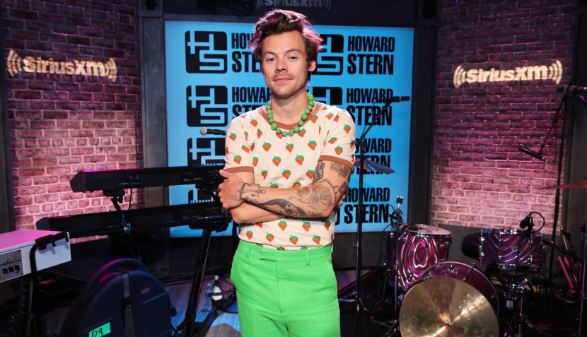 Harry Styles visits SiriusXM's 'The Howard Stern Show' on May 18, 2022 in New York City.
