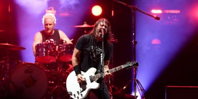 Josh Freese and Dave Grohl of Foo Fighters perform onstage during Harley-Davidson's Homecoming Festival - Day 2 at Veterans Park on July 15, 2023 in Milwaukee,