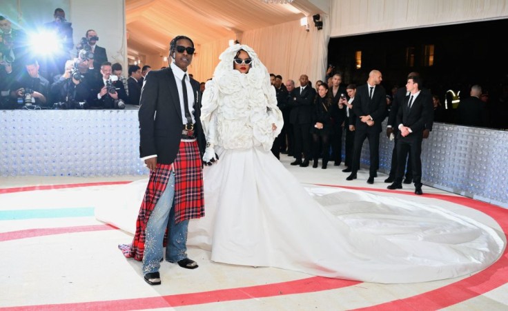 Rihanna and ASAP Rocky arrive for the 2023 Met Gala