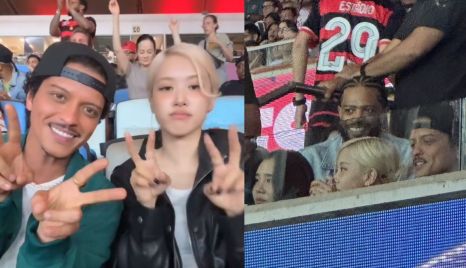 Bruno Mars, BLACKPINK Rosé Enjoy Soccer Game In Brazil