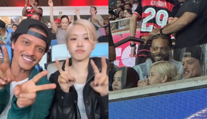 Bruno Mars, BLACKPINK Rosé Enjoy Soccer Game In Brazil