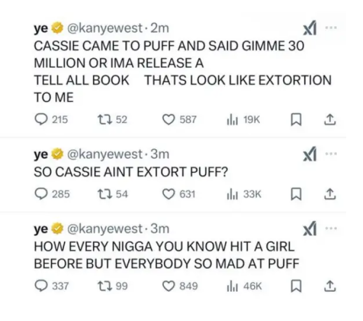 Kanye West accuses Cassie Ventura