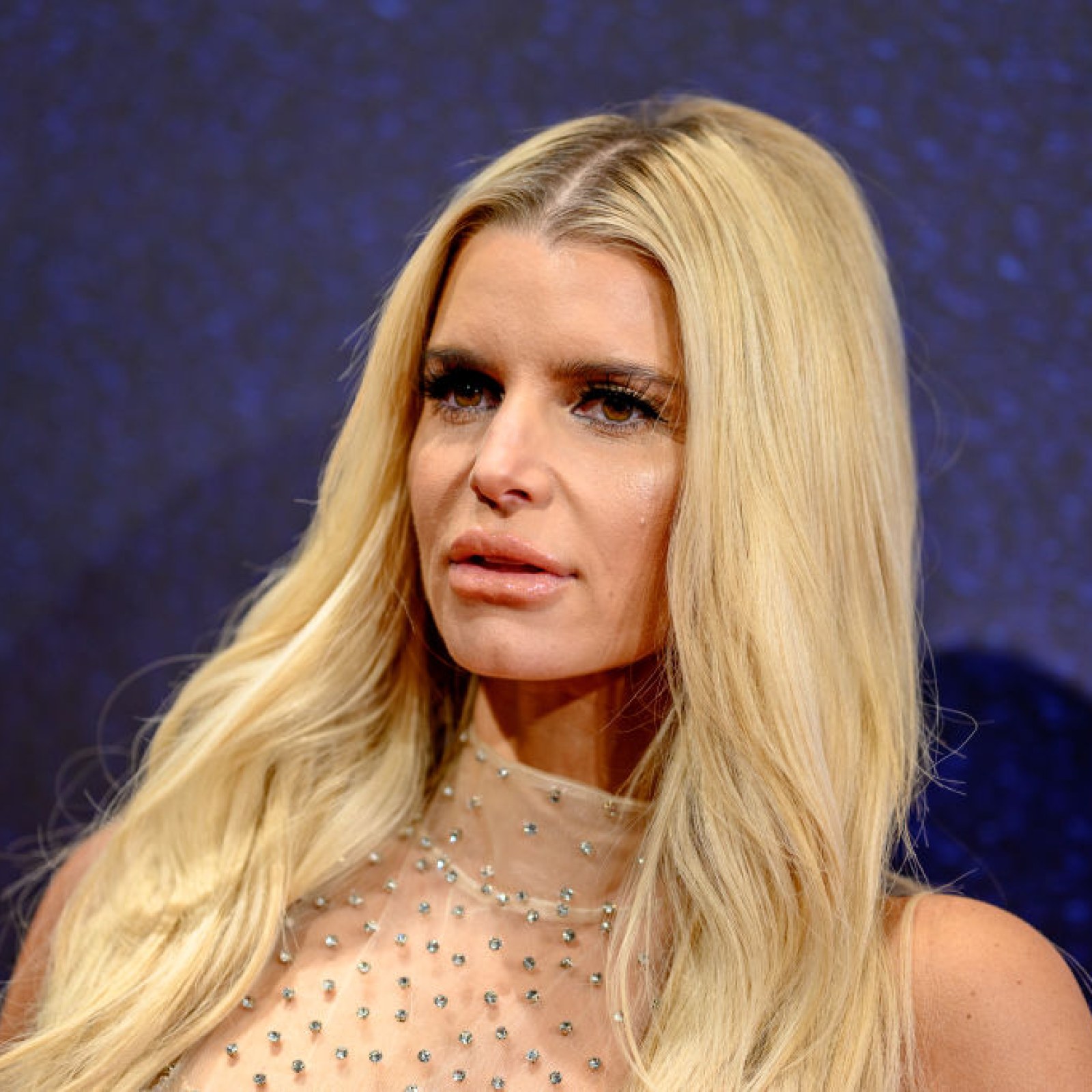 jessica simpson corset dress Jessica Simpson Wears Sheer Dress for First VMAs in 19 Years