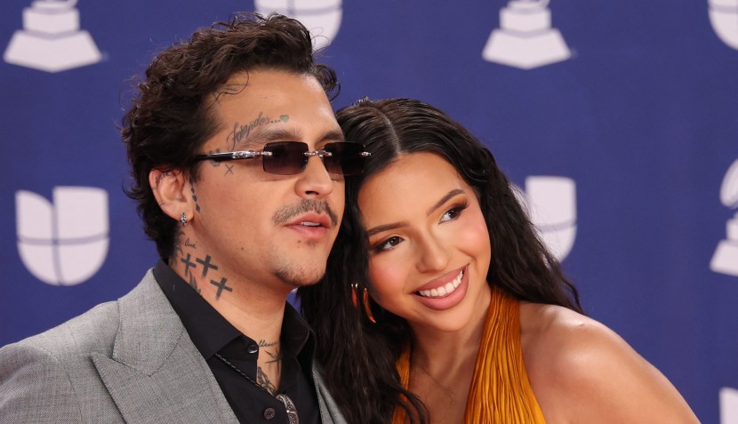 Latin Grammys 2025. Christian Nodal and Angela Aguilar tattoos