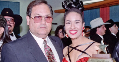 Selena Quintanilla and her dad Abraham Quintanilla