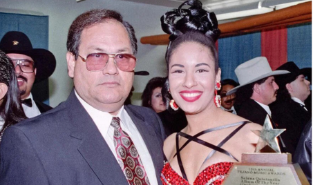 Selena Quintanilla and her dad Abraham Quintanilla