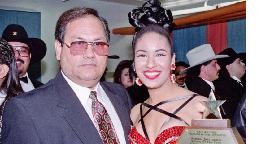 Selena Quintanilla and her dad Abraham Quintanilla