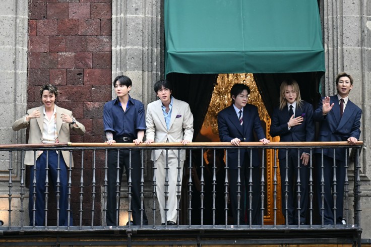 South Korean K-pop band BTS acknowledge fans