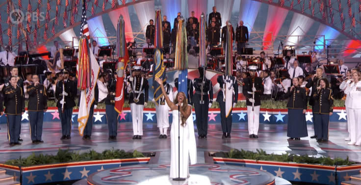 Mickey Guyton delivered the National Anthem