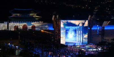 BTS performs at Gwanghwamun Square in Seoul on March 21,