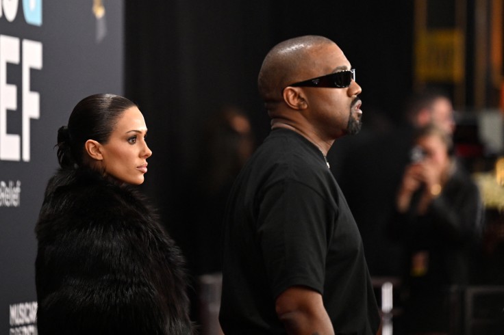 Kanye West (R) and Australian model Bianca Censori