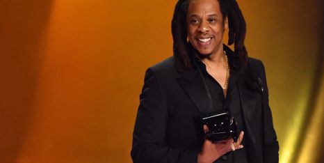 US rapper Jay-Z accepts the Dr. Dre Global Impact Award